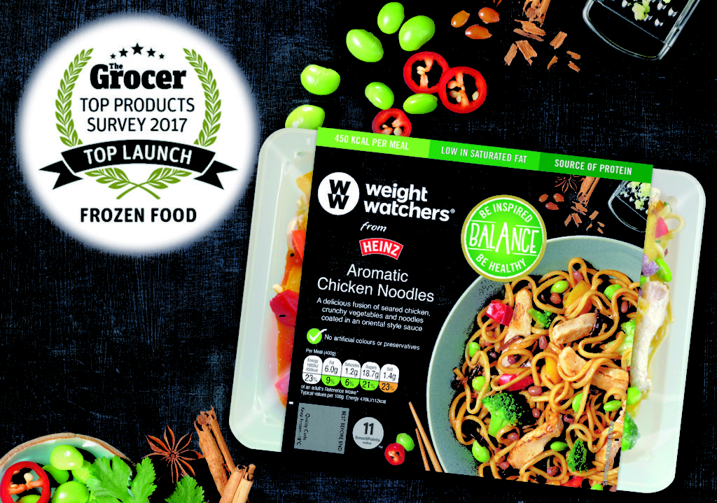 The Grocer award 2017 logo for the best Top Launch in Frozen Food. Awarded for the Balance meal range, by Weight Watchers from Heinz.